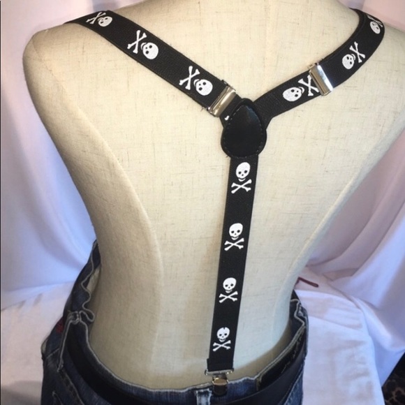 🔥HOT🔥 Skull & Skull w/Spinal Cord Suspenders - Picture 1 of 16